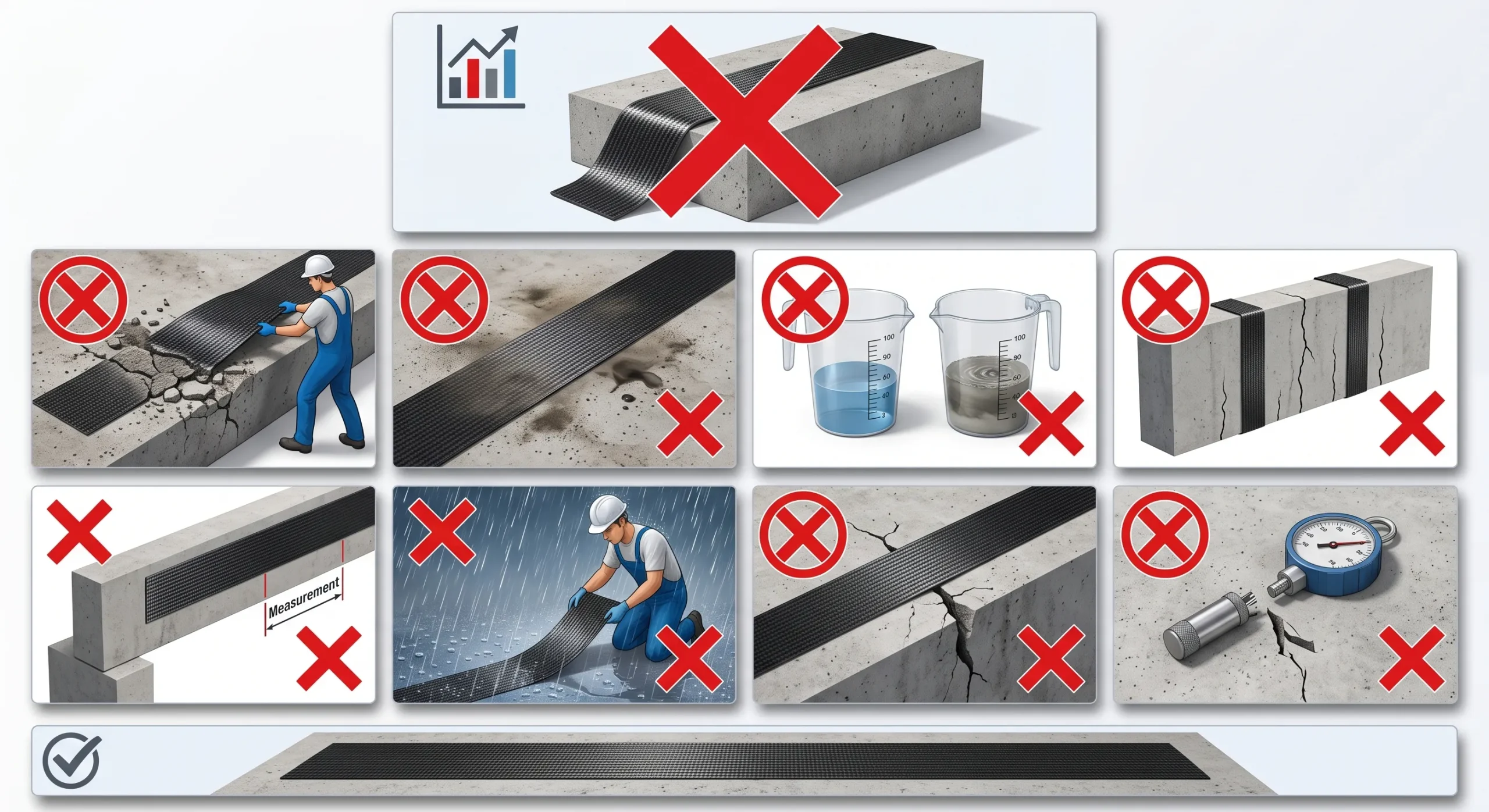 خطاها و اشتباهات رایج در اجرای CFRP